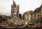 Bernardo Bellotto The Ruins of the Old Kreuzkirche in Dresden oil painting